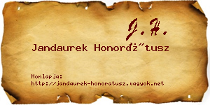 Jandaurek Honorátusz névjegykártya
